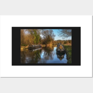 Narrow Boats At Woolhampton Posters and Art